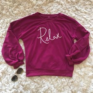 Long Sleeve Crew Neck Graphic Pullover RELAX